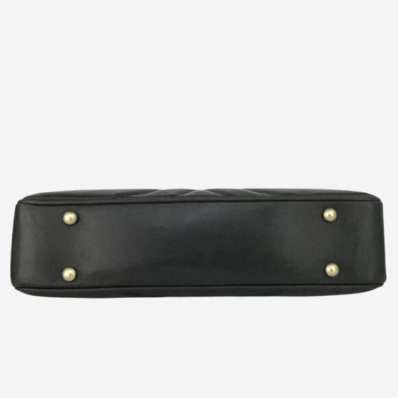 Chanel Black Chevron V Stitch East/West CC Turnlock Lambskin Chain Shoulder Bag - Picture 6 of 10